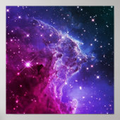 Hipster Paarse Ombre Monkey Head Nebula Poster (Voorkant)