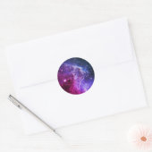 Hipster Paarse Ombre Monkey Head Nebula Ronde Sticker (Envelop)