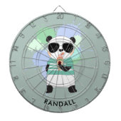 Hipster Panda Beer met elke naam Dartbord (Voorkant)