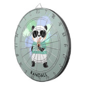 Hipster Panda Beer met elke naam Dartbord (Voorkant Rechts)