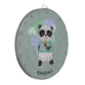 Hipster Panda Beer met elke naam Dartbord (Voorkant Links)