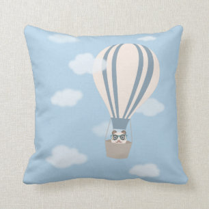 Hipster Panda op Hot Air Ballon Kussen