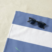 Hipster Panda op rugbystrepen met naam Strandlaken (In situ)