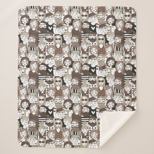 Hipster Patroondekens Sherpa Deken (Voorkant)