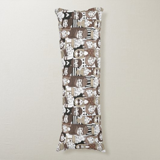 Hipster Pattern body kussens (Voorkant Verticaal)