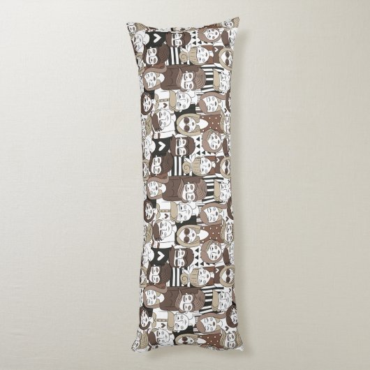 Hipster Pattern body kussens (Achterkant (Verticaal))