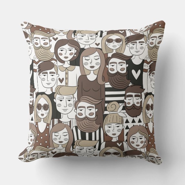 Hipster Pattern gooit kussens (Voorkant)