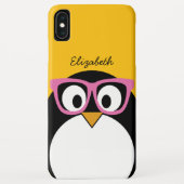 Hipster Penguin - Cute Cartoon Yellow Pink Case-Mate iPhone Case (Achterkant)