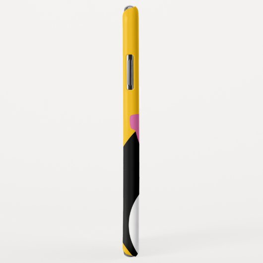 Hipster Penguin - Cute Cartoon Yellow Pink Case-Mate iPhone Case (Achterkant/rechts)