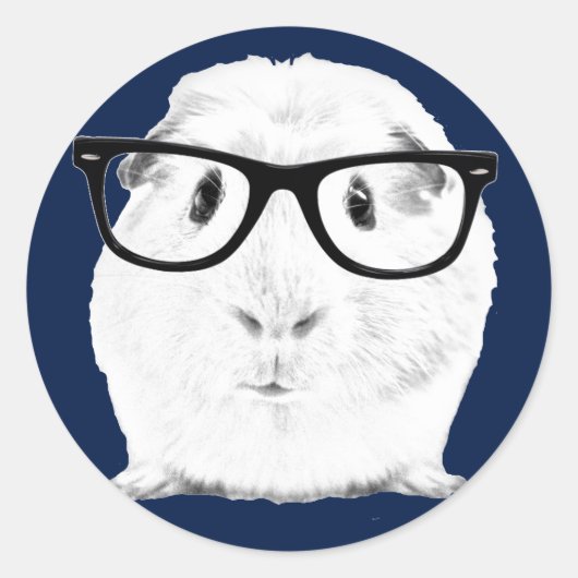 Hipster Pigster Ronde Sticker (Voorkant)