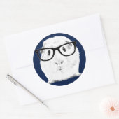Hipster Pigster Ronde Sticker (Envelop)