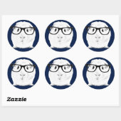 Hipster Pigster Ronde Sticker (Vel)