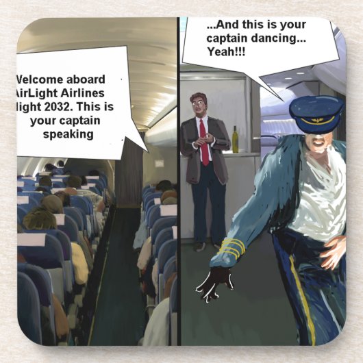 Hipster Piloot Grappig Drankjes Onderzetter (Voorkant)