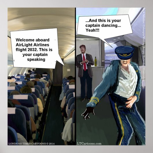 Hipster Piloot Grappige Poster (Voorkant)