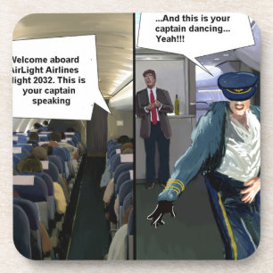 Hipster Pilot Funny Drankjes Onderzetter