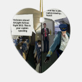 Hipster Pilot Funny Keramisch Ornament (Rechts)