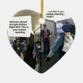 Hipster Pilot Funny Keramisch Ornament (Voorkant)