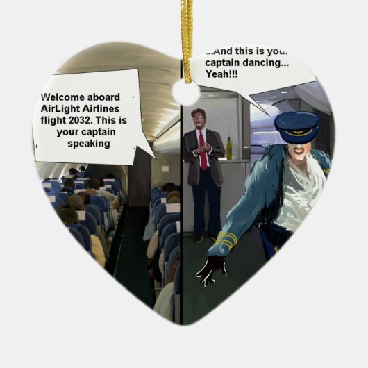 Hipster Pilot Funny Keramisch Ornament (Voorkant)