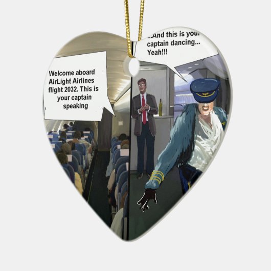 Hipster Pilot Funny Keramisch Ornament (Links)