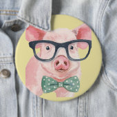 Hipster Pink Pig Ronde Button 6,0 Cm (In situ)