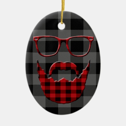 Hipster Pset Beard Keramisch Ornament (Voorkant)