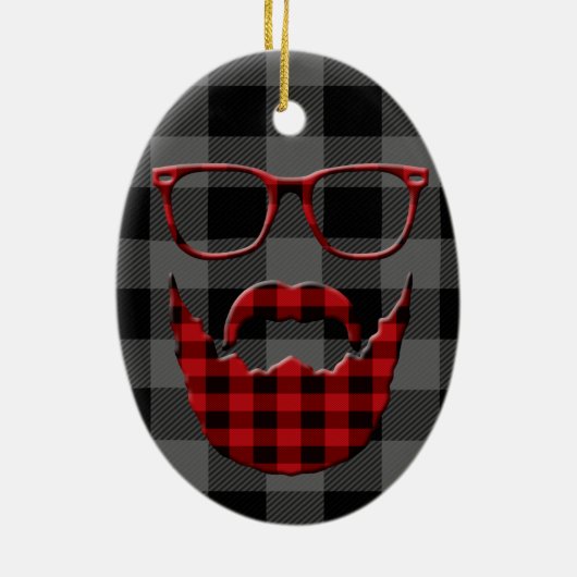 Hipster Pset Beard Keramisch Ornament (Achterkant)