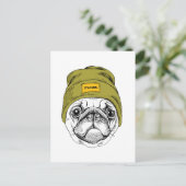 Hipster Pug | Het is Cool Briefkaart (Staand voorkant)