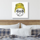 Hipster Pug | Het is Cool Canvas Afdruk (Insitu (Slaapkamer))
