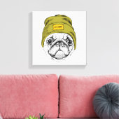 Hipster Pug | Het is Cool Canvas Afdruk (Insitu (Woonkamer))