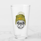 Hipster Pug | Het is Cool Glas (Achterkant)