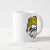 Hipster Pug | Het is Cool Grote Koffiekop (Voorkant rechts)