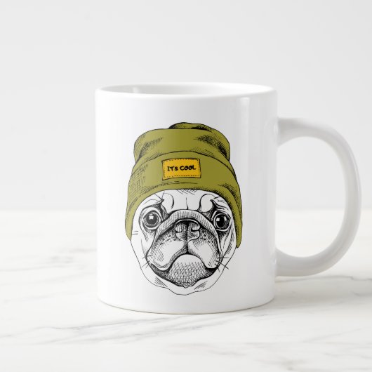 Hipster Pug | Het is Cool Grote Koffiekop (Rechts)