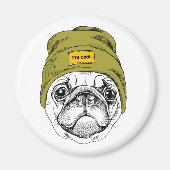 Hipster Pug | Het is Cool Magneet (Voorkant)