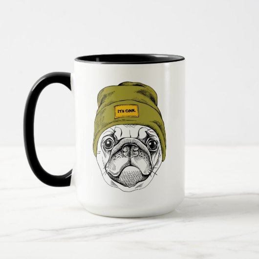 Hipster Pug | Het is Cool Mok (Links)