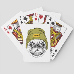 Hipster Pug   Het is Cool Pokerkaarten