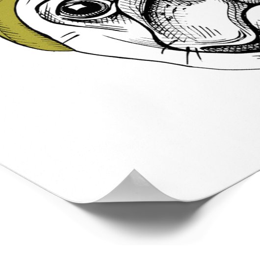 Hipster Pug | Het is Cool Poster (Hoek)