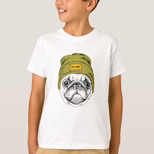 Hipster Pug | Het is Cool T-shirt (Voorkant)