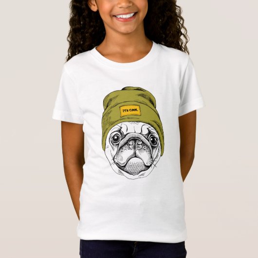 Hipster Pug | Het is Cool T-shirt (Voorkant)