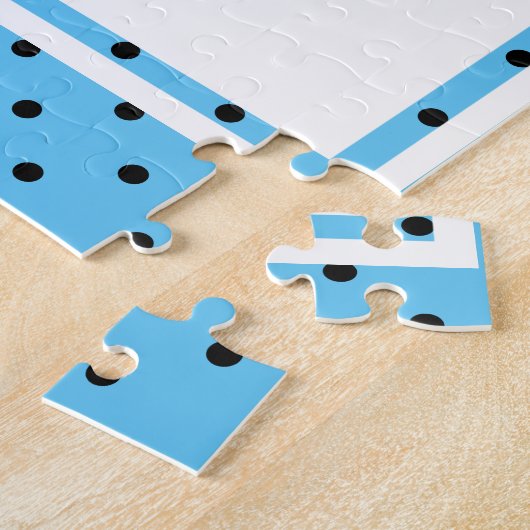 Hipster Pug on Polka Dots, gepersonaliseerde Kinde Legpuzzel (Zijkant)