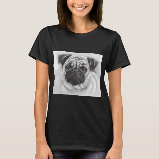 Hipster Pugs Line Tekening T-shirt (Voorkant)