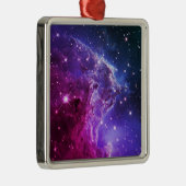 Hipster Purple Ombre Monkey Head Nebula Metalen Ornament (Rechts)