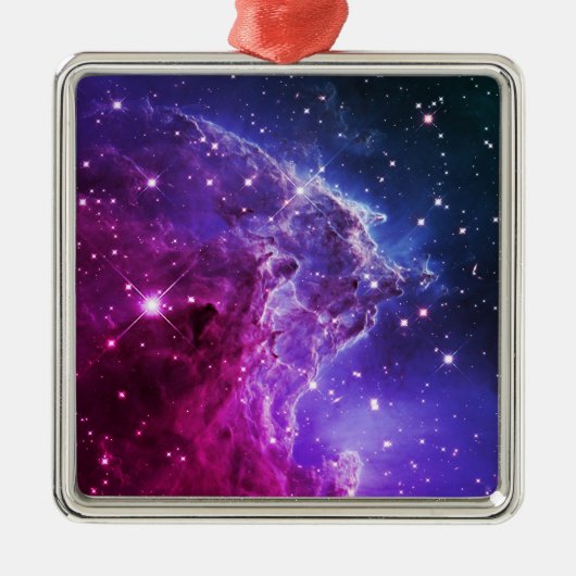 Hipster Purple Ombre Monkey Head Nebula Metalen Ornament (Voorkant)