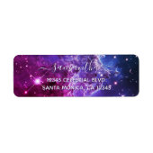 Hipster Purple Ombre Monkey Head Nebula Signature Etiket (Voorkant)