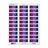Hipster Purple Ombre Monkey Head Nebula Signature Etiket (Full Sheet)
