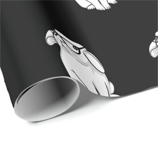 Hipster Rabbit Funny Bunny Met Brillen Schattige A Cadeaupapier (Rol Hoek)