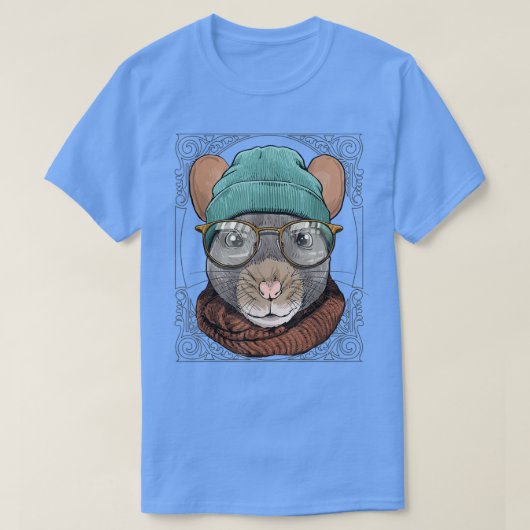 Hipster Rat With Glasses Mouse Rodent Lover  T-shirt (Design voorkant)