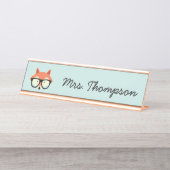 Hipster Red Fox Bureau Naambordje (Voorkant)