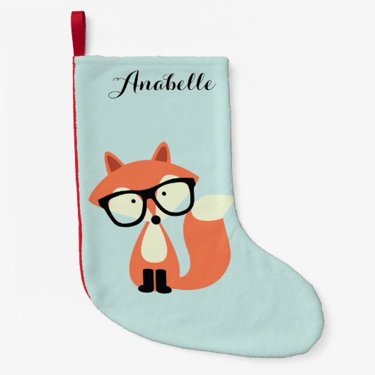 Hipster Red Fox Kleine Kerstsok (Voorkant)