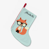 Hipster Red Fox Kleine Kerstsok (Voorkant (Hangend))