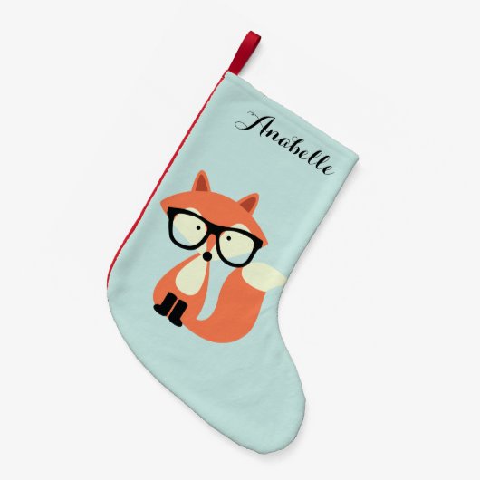 Hipster Red Fox Kleine Kerstsok (Voorkant (Hangend))